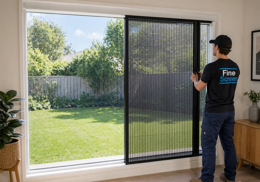 Pleated screen door