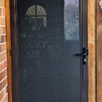 Privacy security door brown